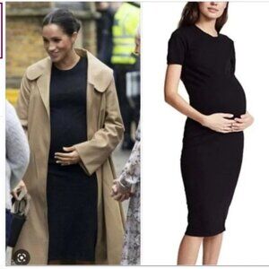 Hatch Eliza Black Maternity Knit Dress